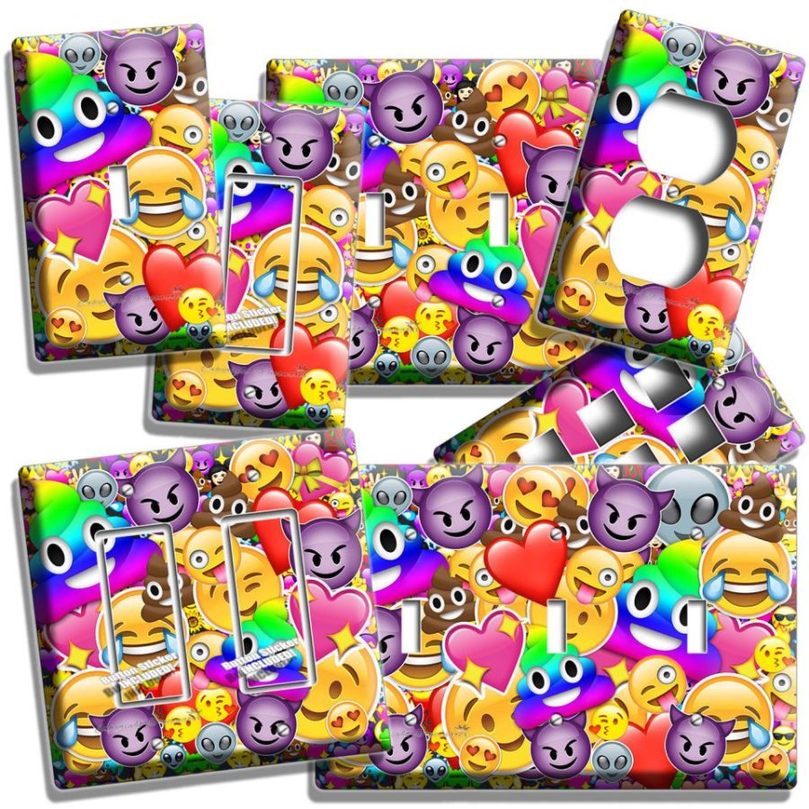EMOJI RAINBOW POOP ALIEN SMILEY LIGHT SWITCH OUTLETS WALL PLATE TEEN ROOM DECOR