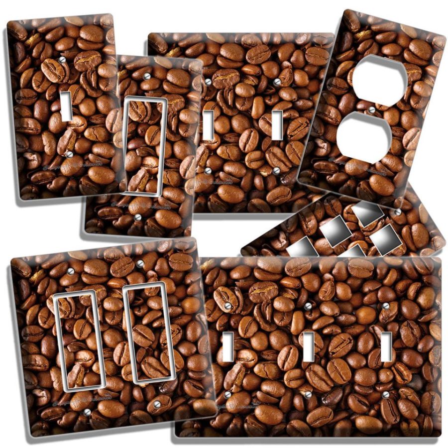 FRENCH ROAST COFFEE BEANS LIGHT SWITCH WALL PLATE OUTLET COVER KITCHEN ART DECOR