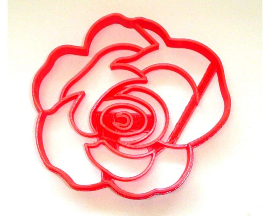 Flower 2 Rose Bloom Flowers Cookie Cutter Made in USA PR3461