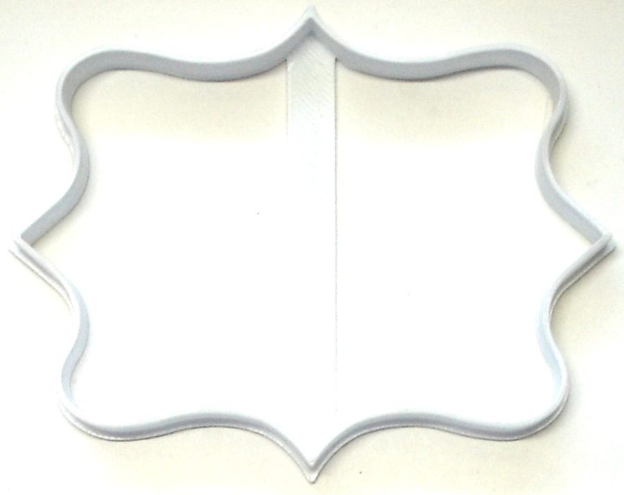 Frame Plaque Fancy Decorative Outline Rectangle Shape Cookie Cutter USA PR2958