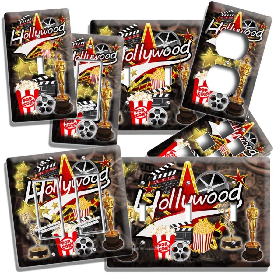 HOLLYWOOD TV ROOM HOME MOVIE STARS THEATER LIGHT SWITCH OUTLET WALL PLATES DECOR