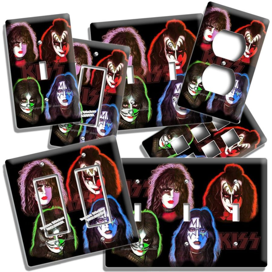 KISS HARD ROCK MUSIC BAND SOLO ALBUM INSPIRED LIGHT SWITCH OUTLET PLATE HD DECOR