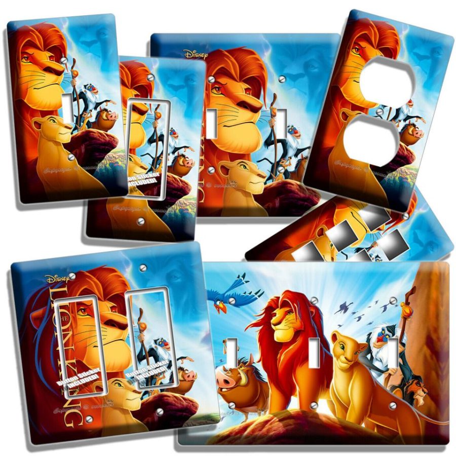 LION KING SIMBA TIMON AND PUMBAA LIGHT SWITCH OUTLET WALL PLATES KIDS ROOM DECOR