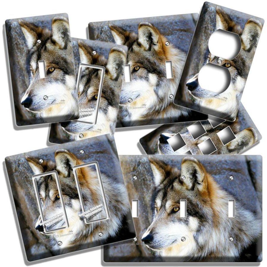 MEXICAN WILD GRAY WOLF LOBO LIGHT SWITCH OUTLET WALL PLATE COVER ROOM HOME DECOR