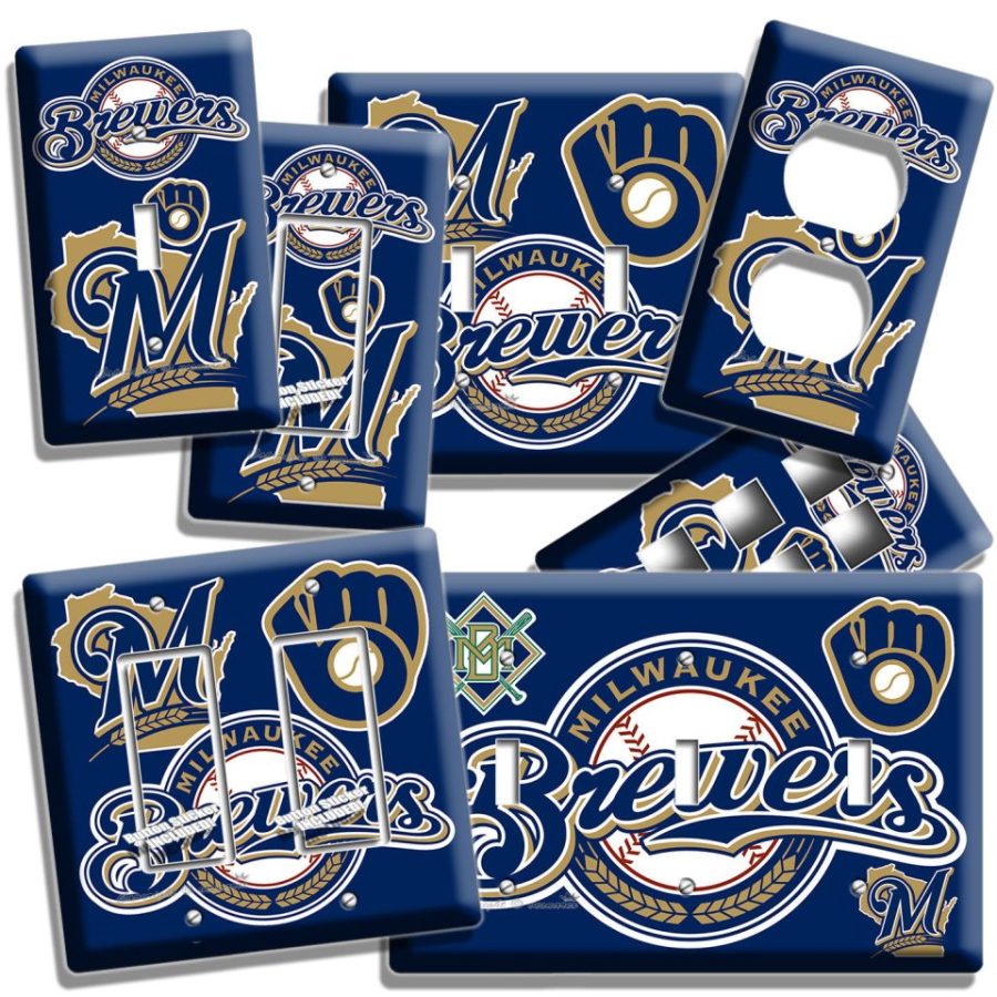MILWAUKEE BREWERS BASEBALL TEAM LIGHT SWITCH OUTLET WALL PLATE COVERS ROOM DECOR