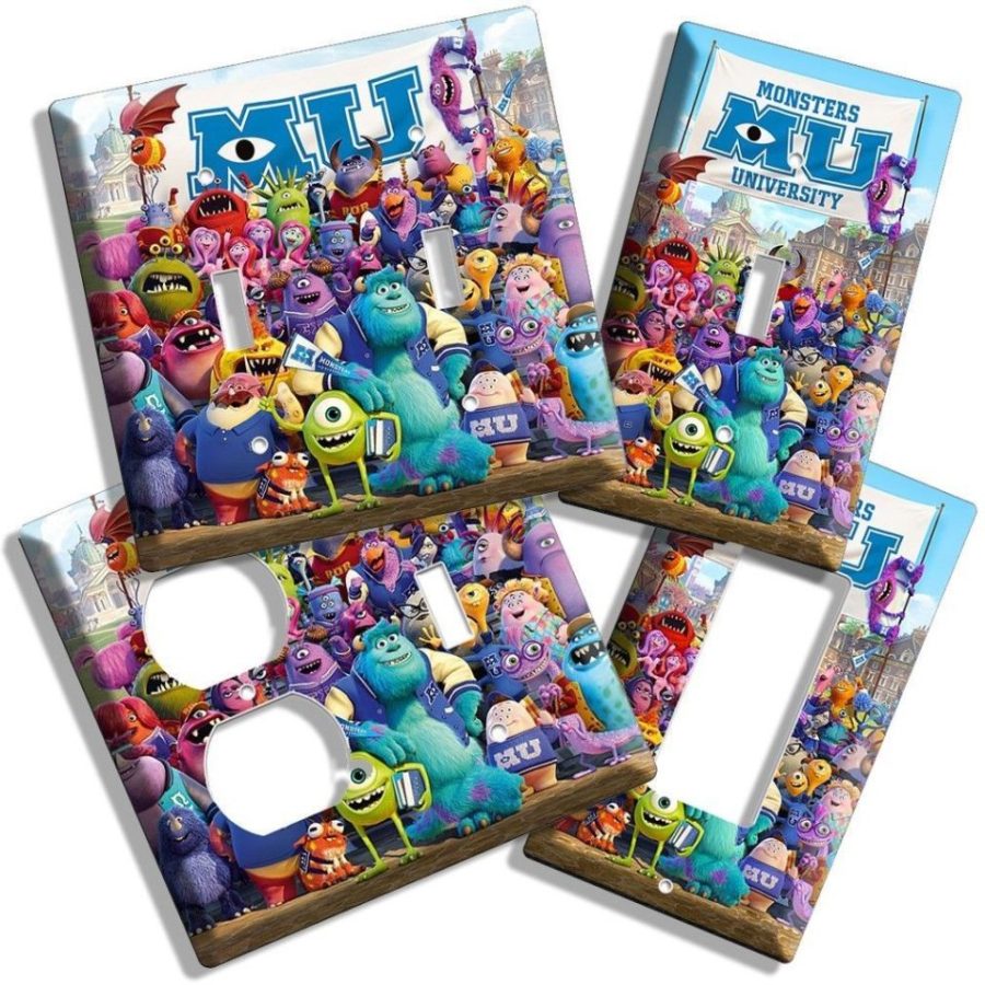 MONSTERS INC UNIVERSITY MIKE SULLY LIGHT SWITCH COVER OUTLET KIDS ROOM DECOR ART