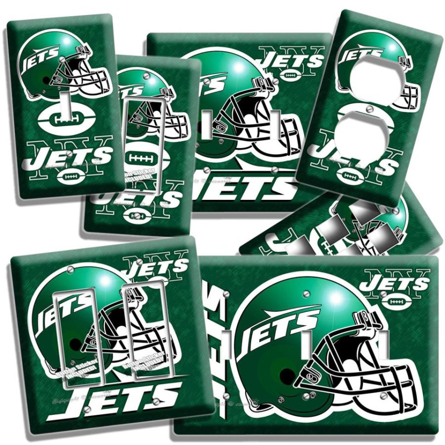NY NEW YORK JETS FOOTBALL TEAM LIGHT SWITCH OUTLET WALL PLATE COVER BOYS BEDROOM