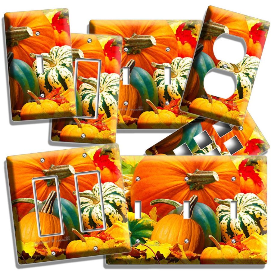 PUMPKINS SQUASH HARVEST LIGHT SWITCH WALL PLATE OUTLET KITCHEN DINING ROOM DECOR