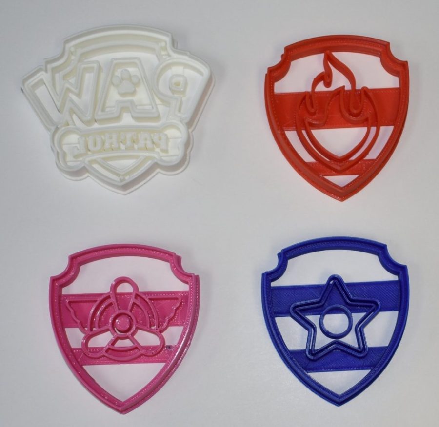Paw Patrol Logo Badges Shields Tags Set Of 4 Cookie Cutters USA PR1047