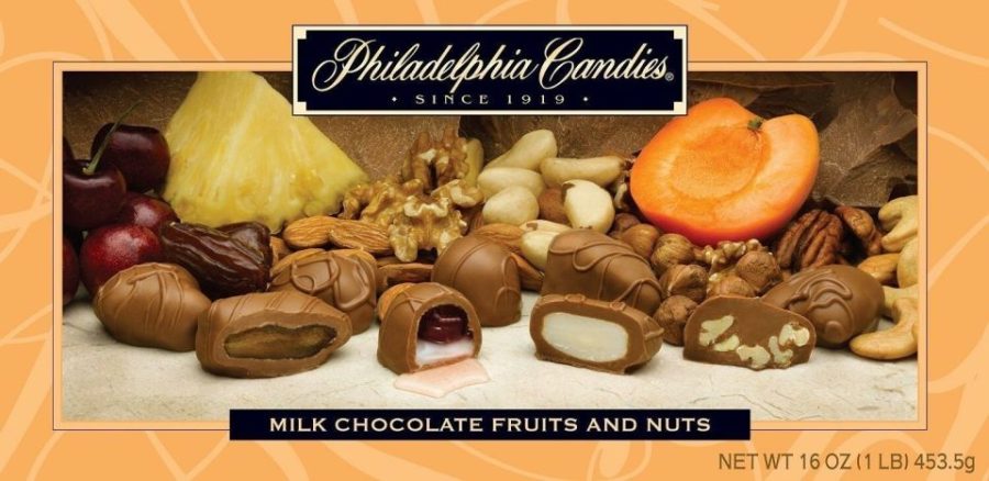 Philadelphia Candies Assorted Milk Chocolate Glace Fruits and Nuts, 1 Pound Gift