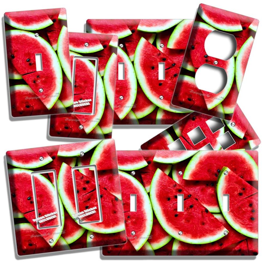 RED WATERMELON LIGHT SWITCH OUTLET WALL PLATE KITCHEN PANTRY HOME ROOM ART DECOR