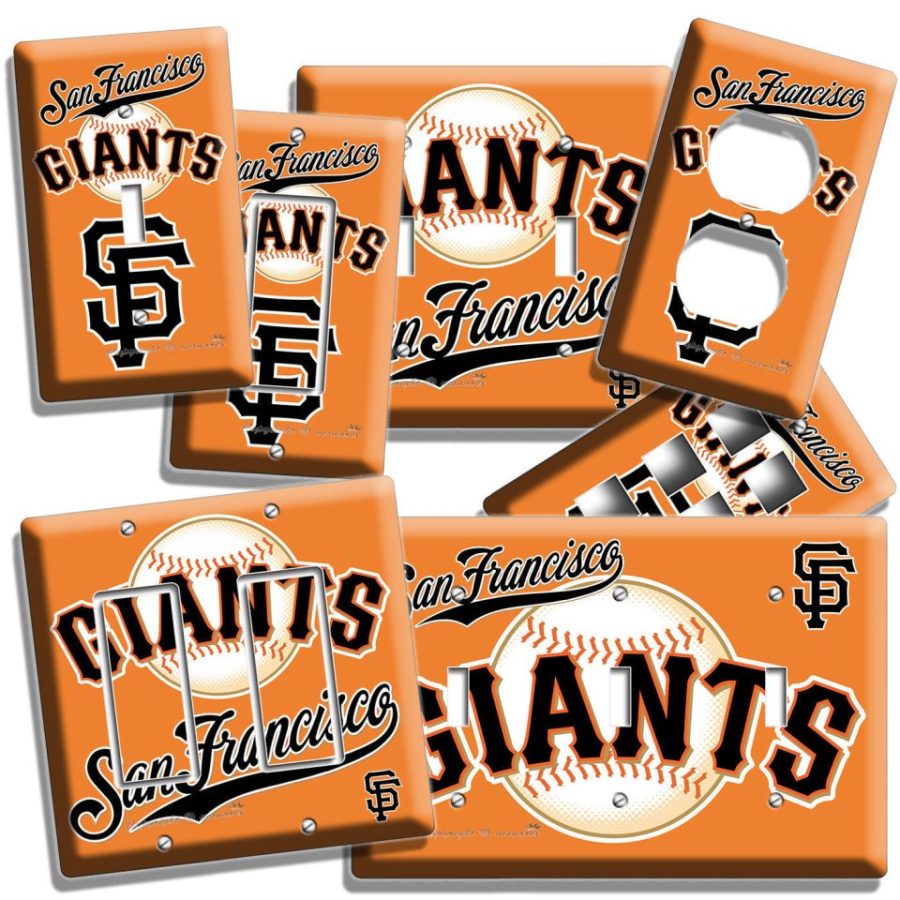 SF SAN FRANCISCO GIANTS TEAM LOGO LIGHT SWITCH OUTLET PLATES MAN CAVE ROOM DECOR