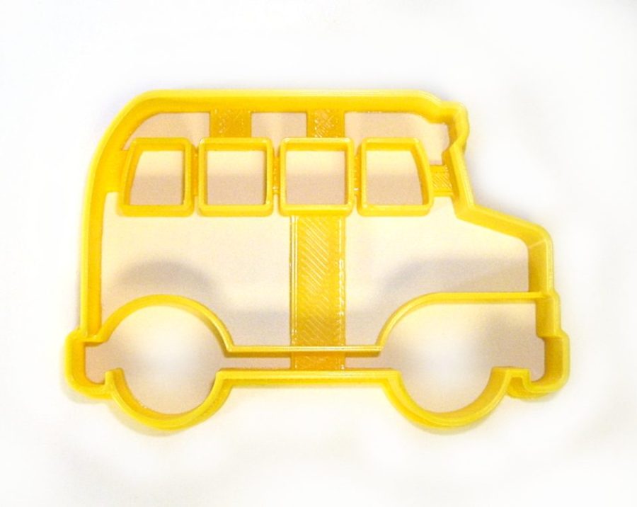 School Yellow Bus Side View Student Cookie Cutter 3D Printed USA PR837