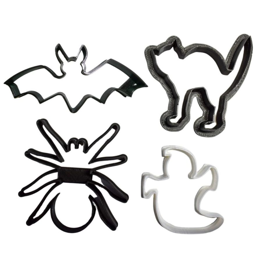 Spooky Creatures Halloween Ghost Bat Spider Set Of 4 Cookie Cutters USA PR1097