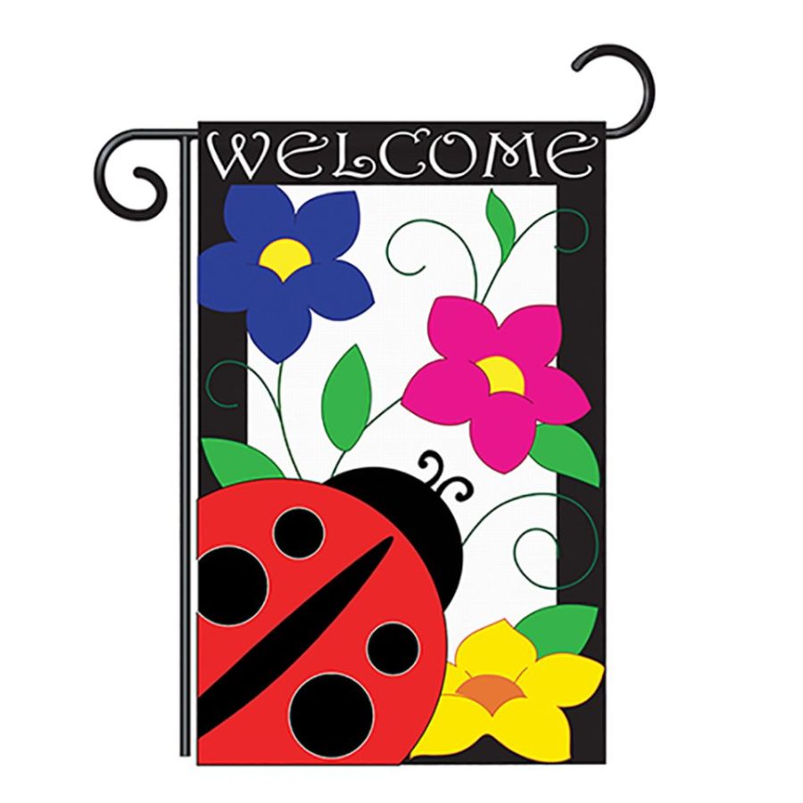Spring Ladybug - Applique Decorative Garden Flag - G154059-P2