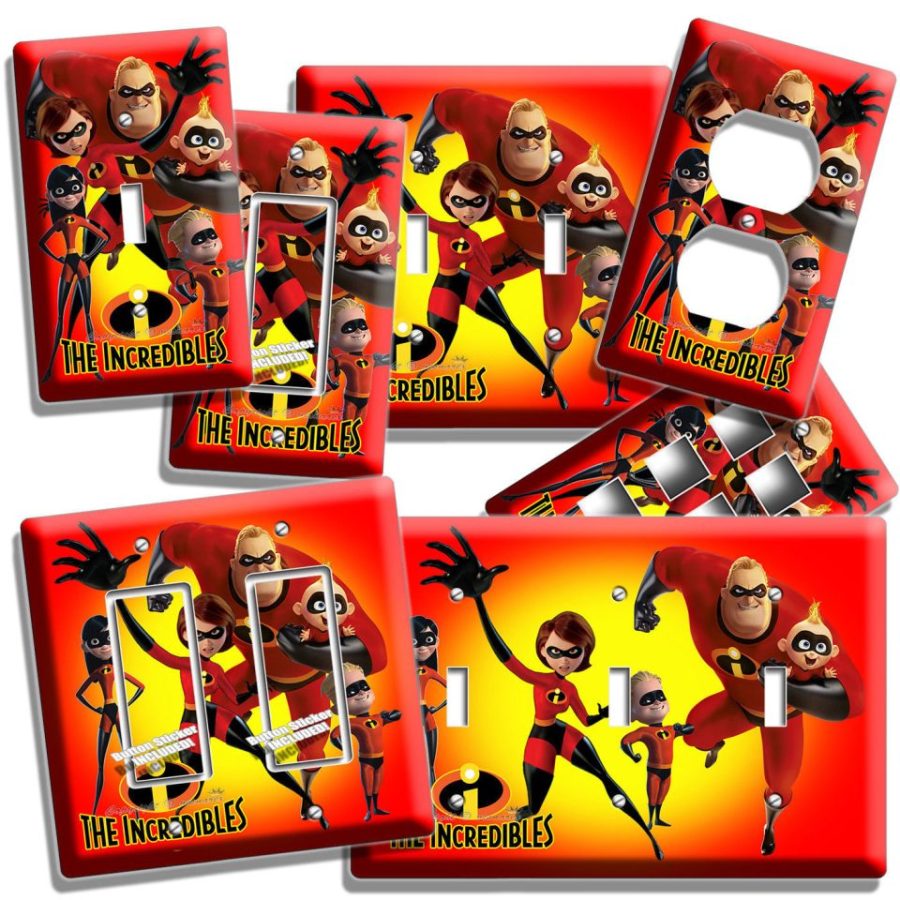 THE INCREDIBLES DASH VIOLET JACK LIGHT SWITCH WALL PLATES OUTLET KIDS ROOM DECOR