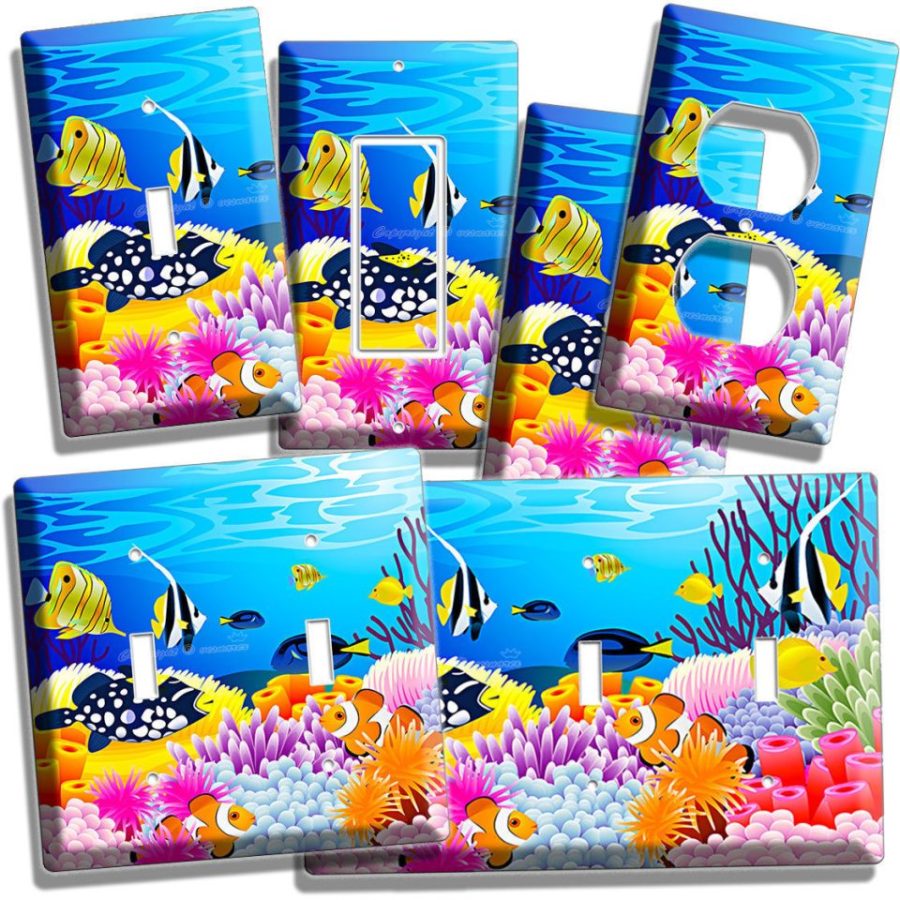 TROPICAL SEA EXOTIC CORAL AQUARIUM FISH LIGHT SWITCH OUTLETS WALL PLATE COVERS