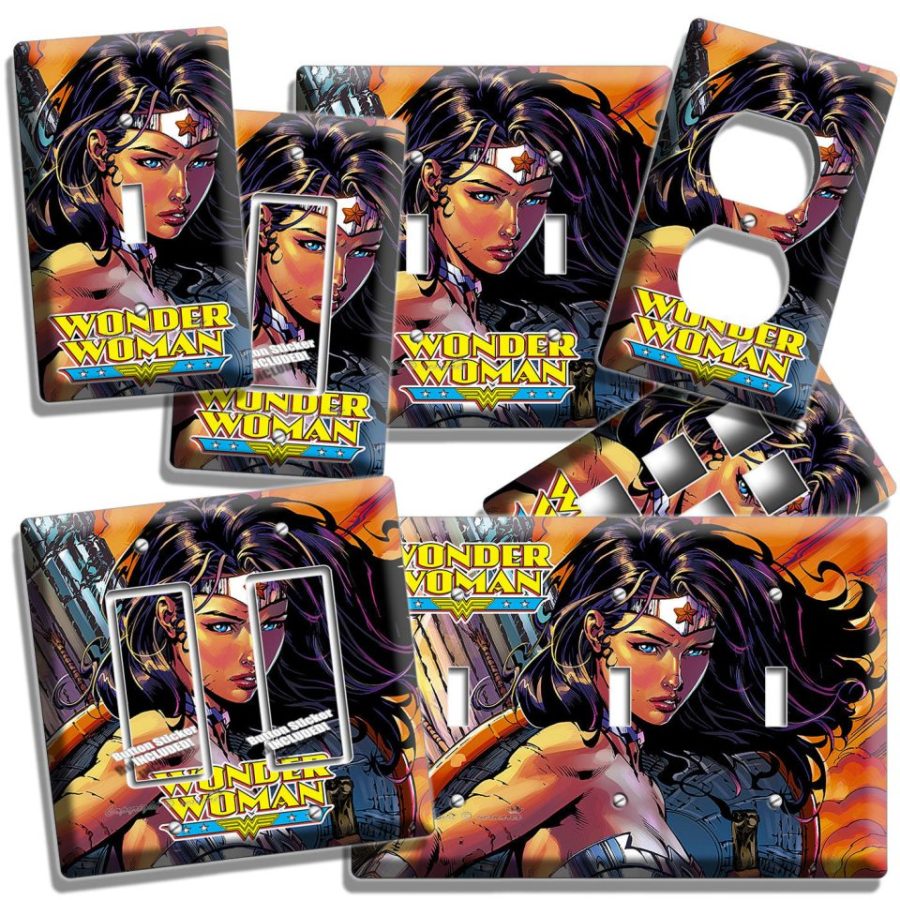 ☆ WONDER WOMAN SUPERHERO LIGHT SWITCH OUTLET WALL PLATE COVER GIRLS BEDROOM ROOM