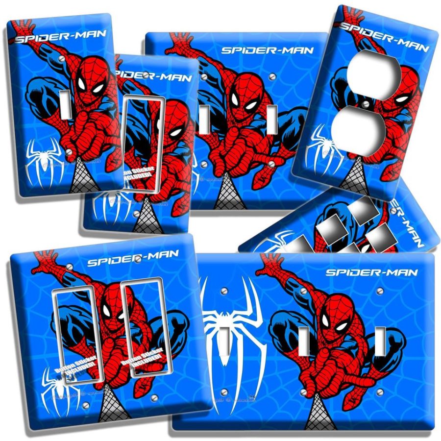AMAZING SPIDERMAN LIGHT SWITCH OUTLET WALL PLATE BOYS BEDROOM GAME ROOM HD DECOR
