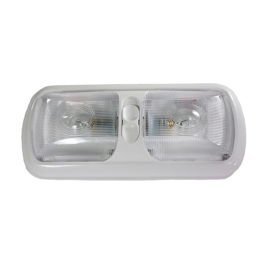 ARCON 18124 Euro Style Double Light with Optic Lens and White Base