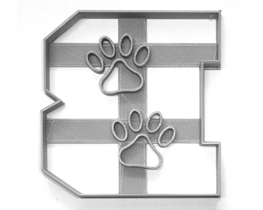 B With Paw Prints Initial Birthday Athletics Cookie Cutter USA PR3500