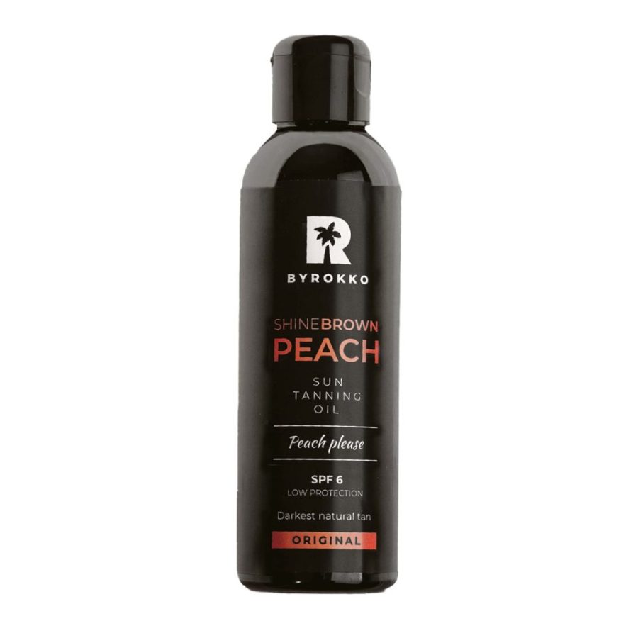 BYROKKO Shine Brown Premium Tanning Accelerator Peach Oil 5.07 Fl Oz (150 ml), T