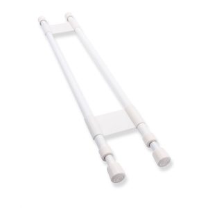 CAMCO 44074 34 INCH Double RV Refrigerator Bar, Holds Food and Drinks in Place During Travel, Prevents Messy Spills, Spring Loaded and Extends Between 19 INCH and 34 INCH - White