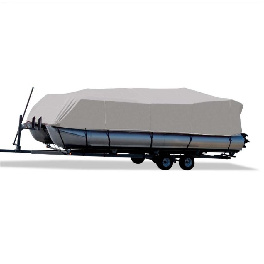 CARVER 79009 78009 Flex-Fit Cover for Pontoon Boats - 20FT to 22, Haze Gray