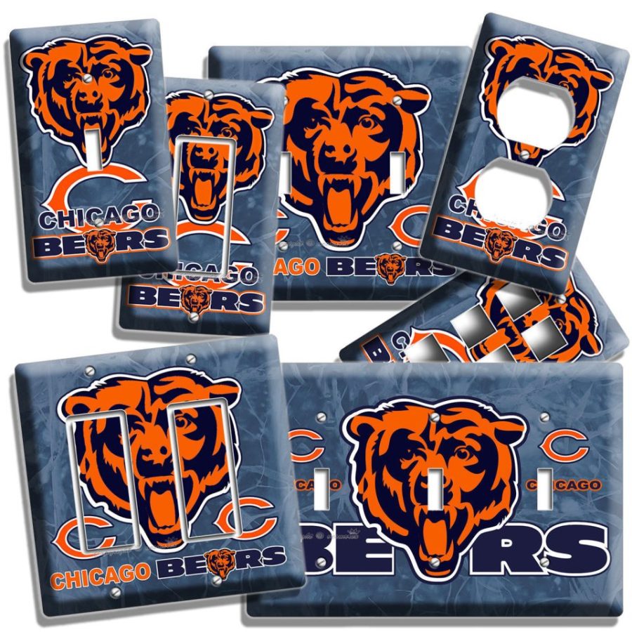 CHICAGO BEARS FOOTBALL TEAM LIGHT SWITCH OUTLET GARAGE ROOM MAN CAVE WALL PLATES
