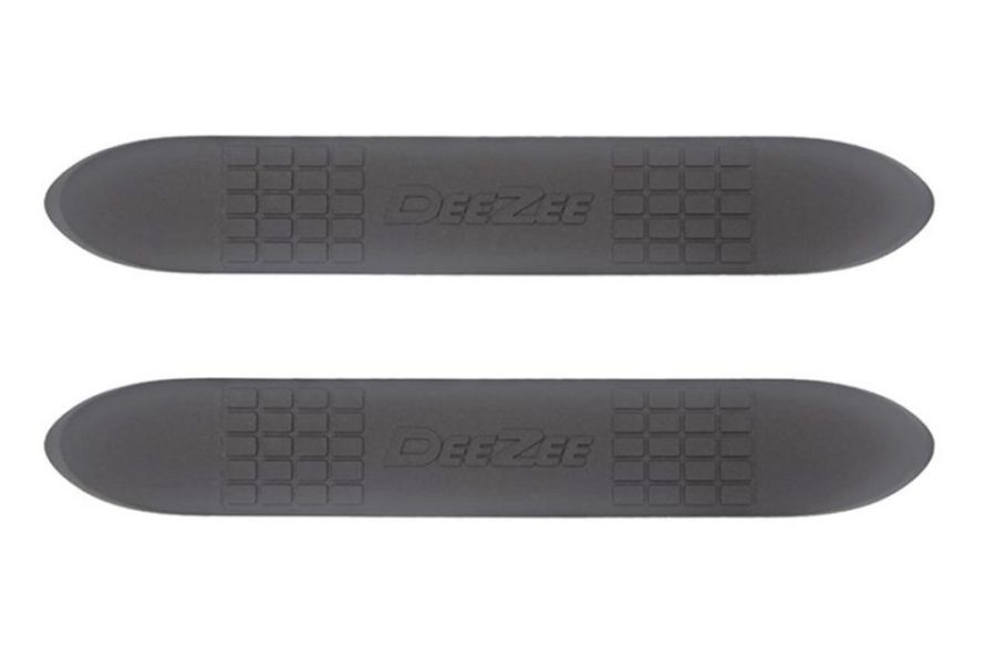 DEE ZEE DZ4ICHECKS Nerf Bar Pad; Replacement For 4 Inch Round Bars; Clip Mount (Included); Black; Plastic; Checker Style. Set Of 2