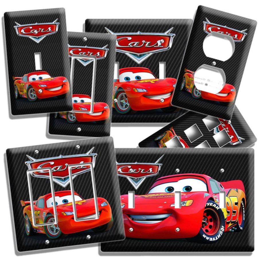 DISNEY CARS 3 LIGHTNING McQUEEN LIGHT SWITCH OUTLET WALL PLATE COVER BOY BEDROOM
