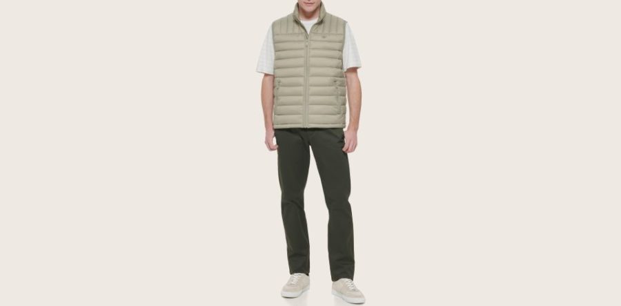 Dockers Packable Puffer Vest, Men's, Green XL