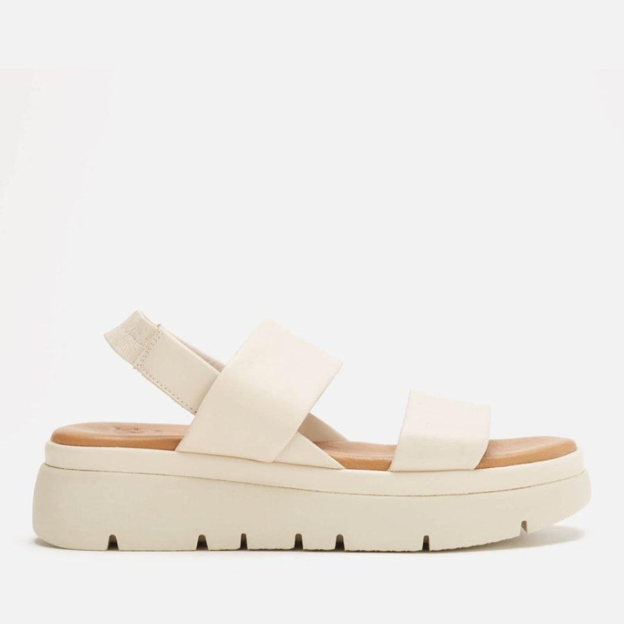 Dune Women's Location Leather Flatform Sandals - Ecru - UK 3