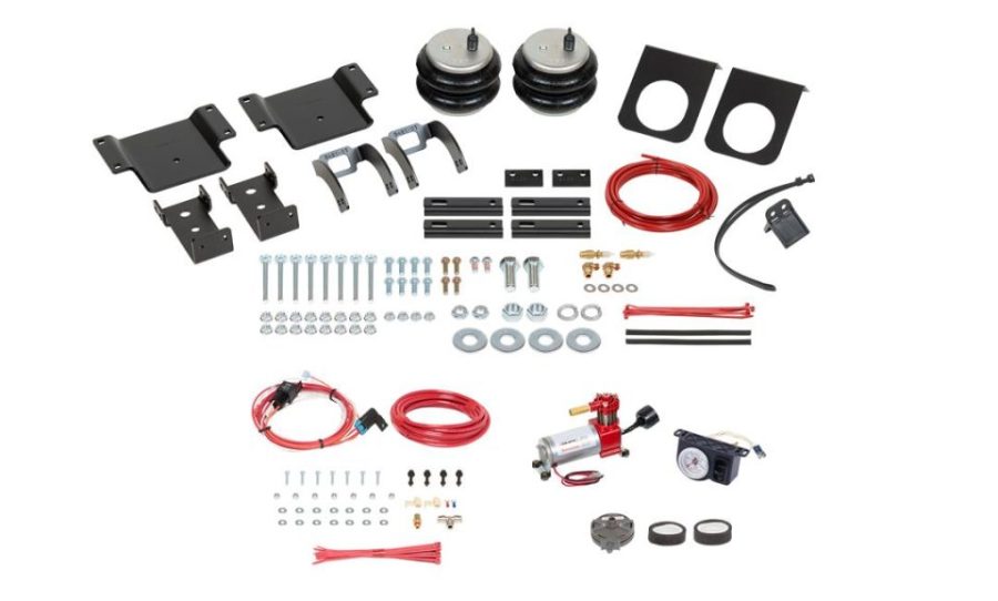FIRESTONE 2831 Helper Spring Kit; All-In One; Air Spring; Analog; Frame Mount; Up To 5000 Pound Leveling Capacity; Adjustable From 5 To 100 PSI; Polyurethane; With Air Compressor/ Air Control/ Hardware for 2005-2023 Toyota Tacoma