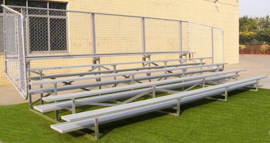 Fixed bleachers for outdoor grounds and stadiums