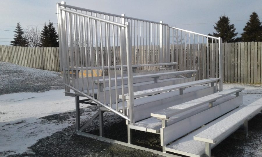 Fixed bleachers for outdoor grounds and stadiums