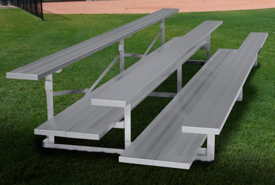 Fixed bleachers for outdoor grounds and stadiums