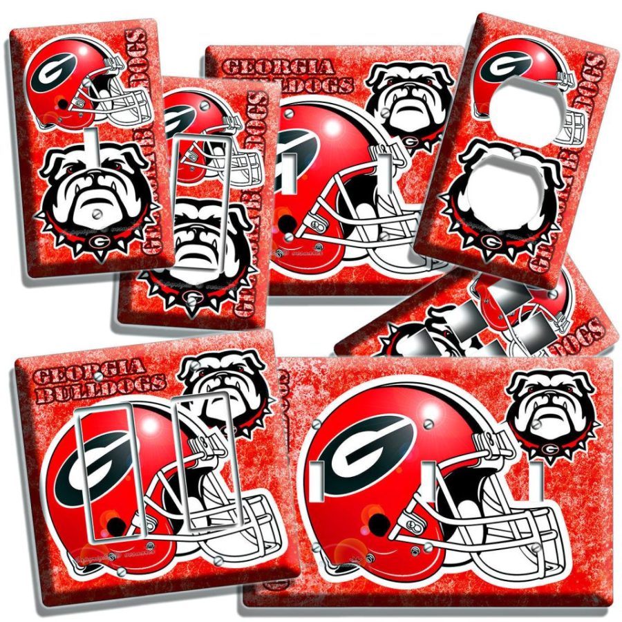 GEORGIA BULLDOGS UNIVERSITY FOOTBALL TEAM LIGHT SWITCH OUTLET WALL PLATE COVER