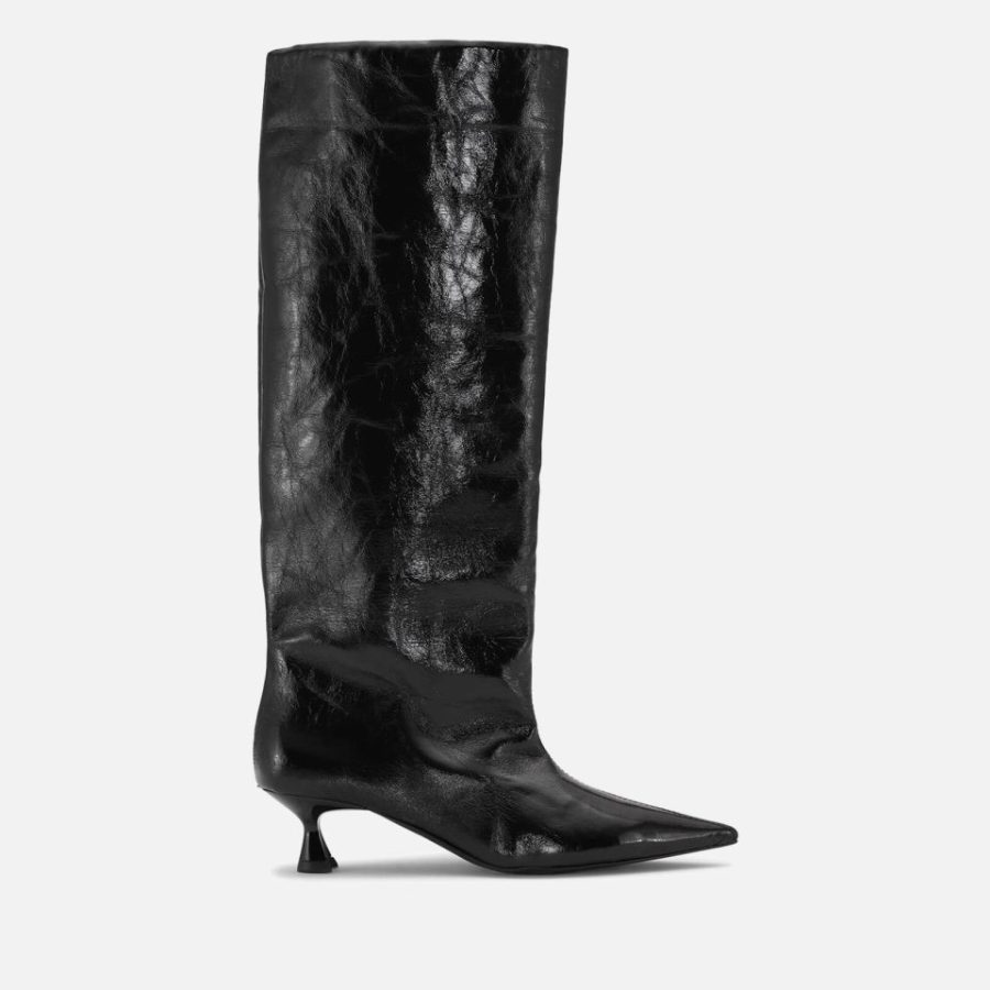 Ganni Women's Faux Leather Knee Boots - UK 4