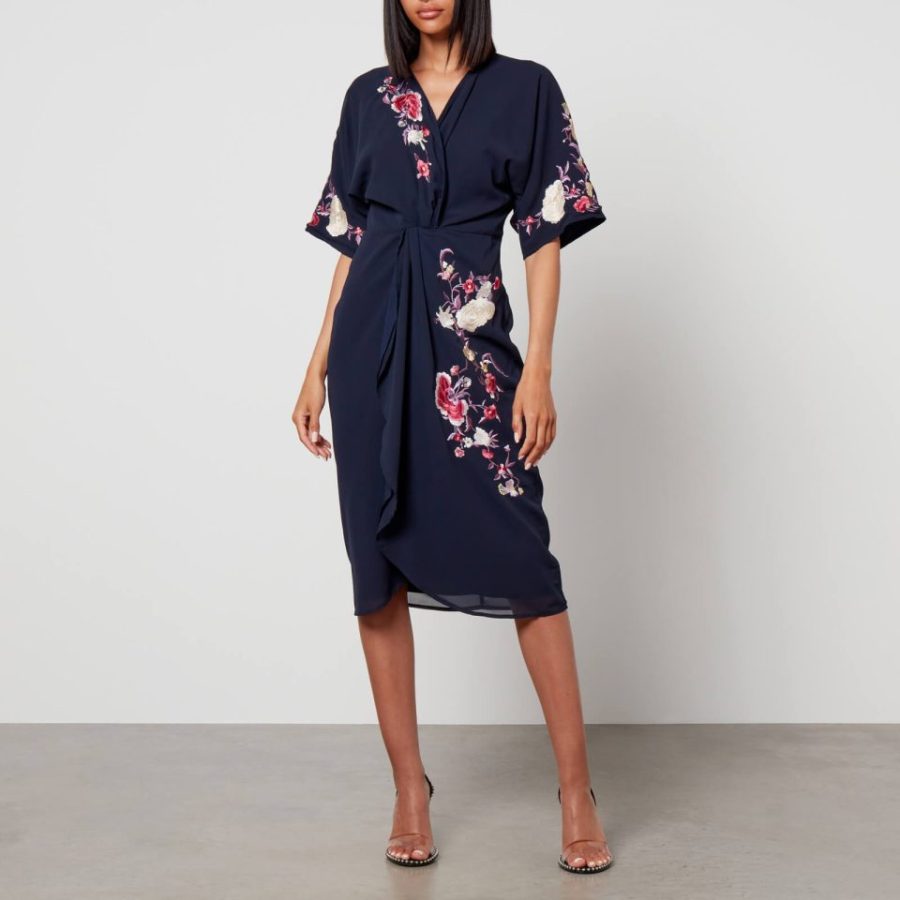 Hope & Ivy Katrina Chiffon Wrap Dress - UK 6