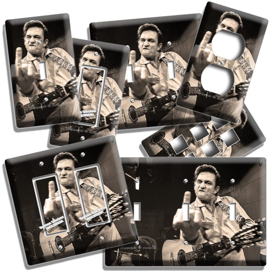 JOHNNY CASH FINGER COUNTRY ROCK N ROLL LIGHT SWITCH OUTLET WALL PLATE ROOM DECOR