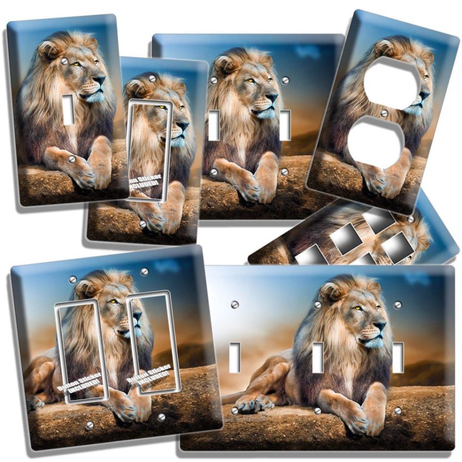 KING OF THE JUNGLE GREAT AFRICAN LION LIGHT SWITCH OUTLET WALL PLATES ROOM DECOR