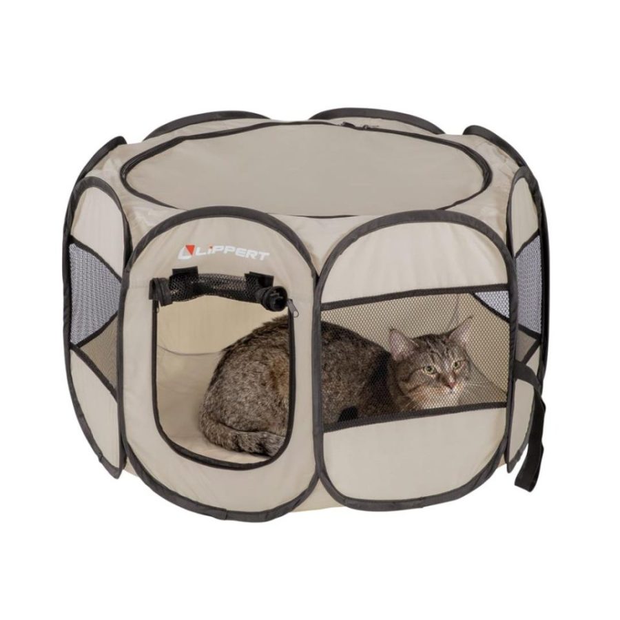 LIPPERT 2021150641 Soft-Sided, Foldable and Portable Pet Playpen for Camping, Small/Medium