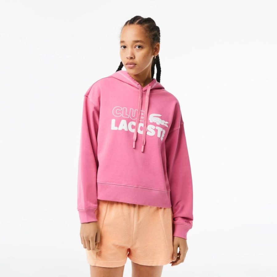 Lacoste Logo Cotton Hooded Sweatshirt - EU 36/UK 8