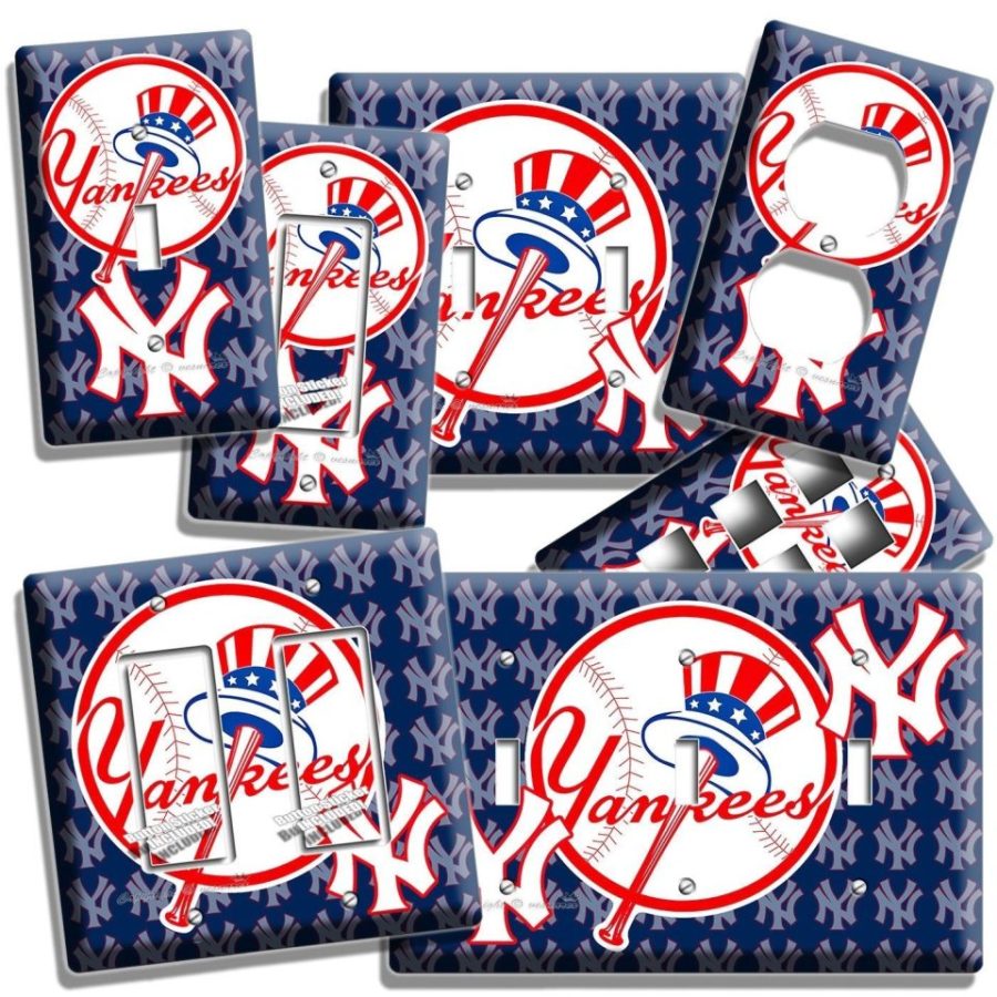 NEW YORK YANKEES BASEBALL TEAM LIGHT SWITCH OUTLET WALL PLATE GAME ROOM HD DECOR