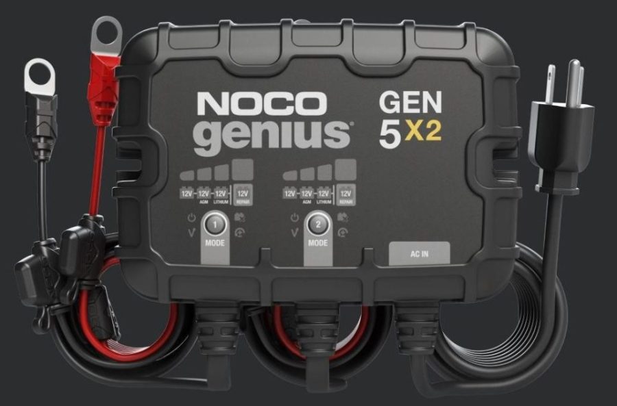 NOCO GEN5X2 Genius 2-Bank, 10A (5A/Bank) Smart Marine Battery Charger, 12V Waterproof Onboard Boat Charger, Battery Maintainer and Desulfator for AGM, Lithium (LiFePO4) and Deep-Cycle Batteries