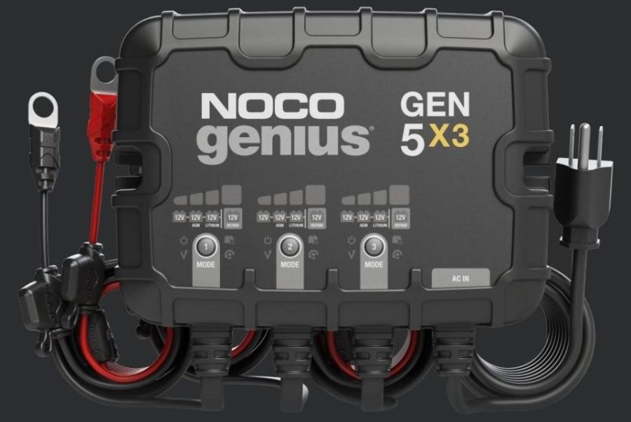 NOCO GEN5X3 Genius 3-Bank, 15A (5A/Bank) Smart Marine Battery Charger, 12V Waterproof Onboard Boat Charger, Battery Maintainer and Desulfator for AGM, Lithium (LiFePO4) and Deep-Cycle Batteries