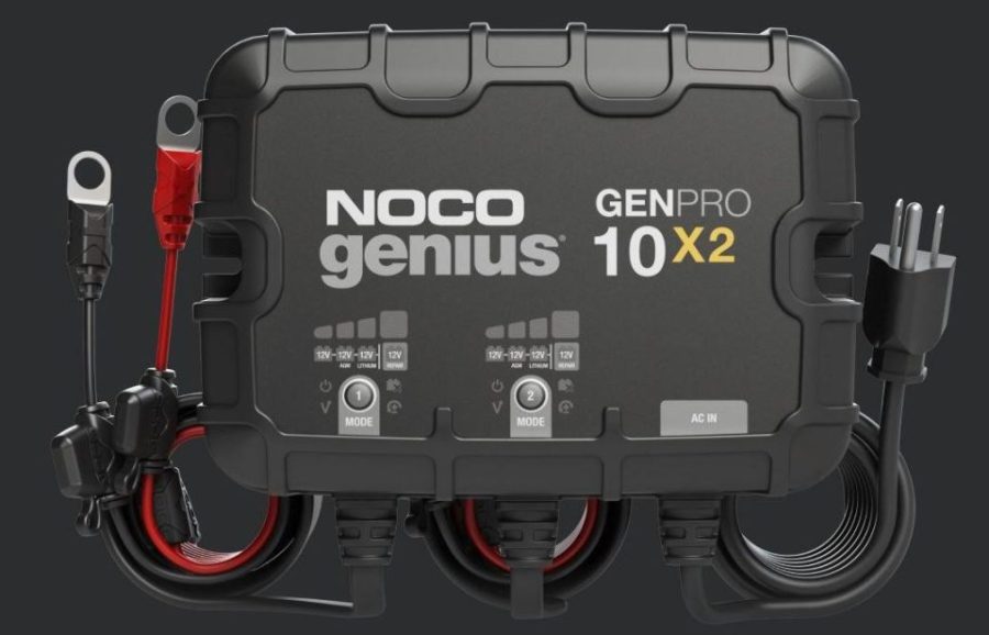 NOCO GENPRO10X2 Genius 2-Bank, 20A (10A/Bank) Smart Marine Battery Charger, 12V Waterproof Onboard Boat Charger, Battery Maintainer and Desulfator for AGM, Lithium (LiFePO4) and Deep-Cycle Batteries