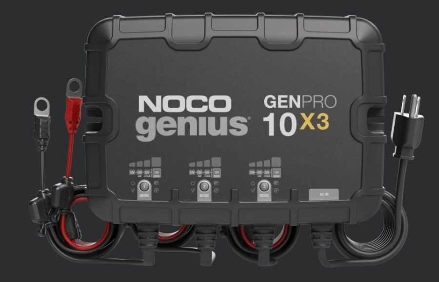 NOCO GENPRO10X3 Genius 3-Bank, 30A (10A/Bank) Smart Marine Battery Charger, 12V Waterproof Onboard Boat Charger, Battery Maintainer and Desulfator for AGM, Lithium (LiFePO4) and Deep-Cycle Batteries