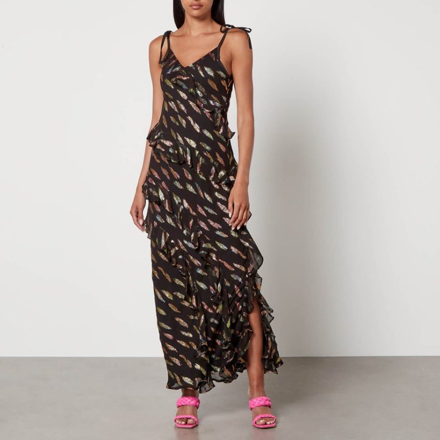 Never Fully Dressed Faro Jacquard-Crepon Maxi Dress - UK 10